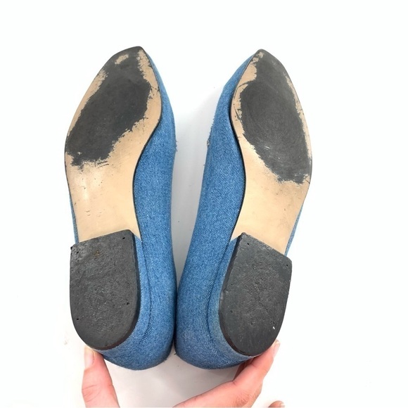 Vintage womens flats size 8.5 WW denim blue distressed vintage 80s 90s loafers - Picture 9 of 14